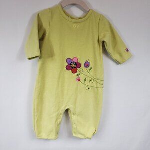 Carters Yellow Girls Baby Onesie One Piece Lng Slv Warm Fleece Sz 6-9M